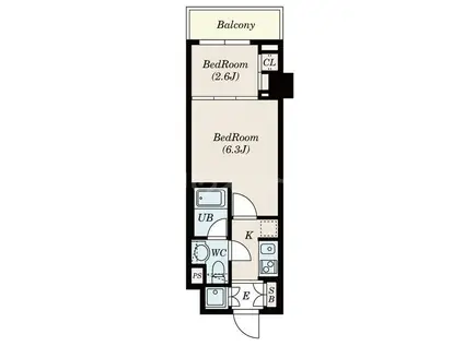 S-FORT中板橋(1DK/3階)の間取り写真