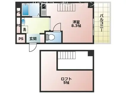 CUBE南塚口2(ワンルーム/1階)の間取り写真