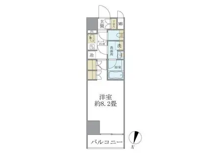 COCO-CHILL KAMEARI(1K/8階)の間取り写真