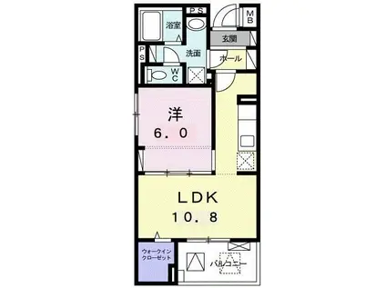 ラ・ルミエール(1LDK/4階)の間取り写真