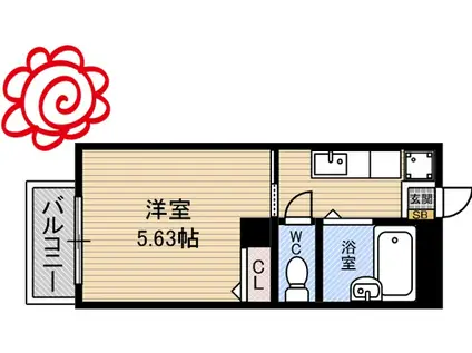 ノウブルハイツ/(ワンルーム/2階)の間取り写真