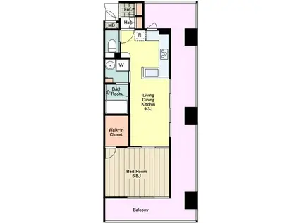 ビイルーム立川(1LDK/12階)の間取り写真