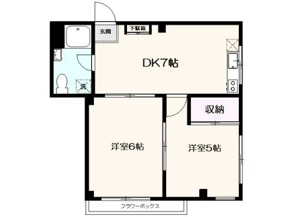 サクラコーポ(2DK/2階)の間取り写真