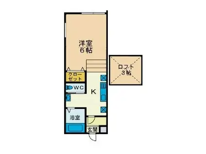 メゾンドショコラ(1K/2階)の間取り写真