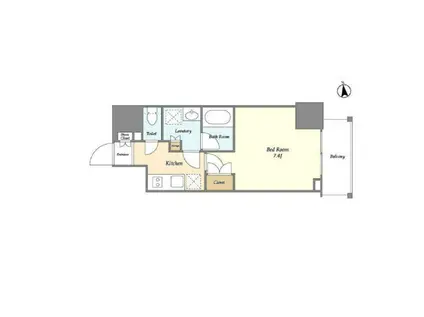 都営三田線 三田駅(東京) 徒歩7分 14階建 築10年(1K/8階)の間取り写真