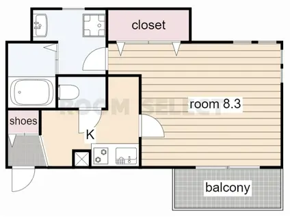 K SMART IMAIKE(1K/3階)の間取り写真