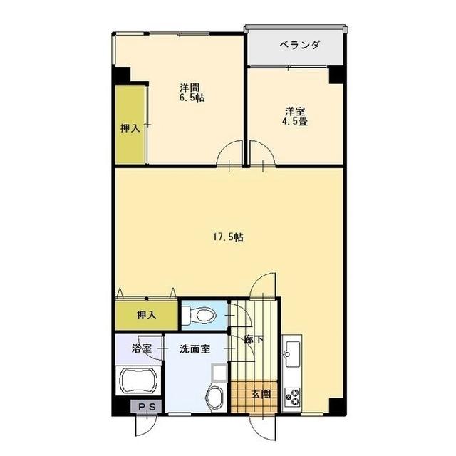 レジデンス両替町(2LDK/7階)の間取り写真