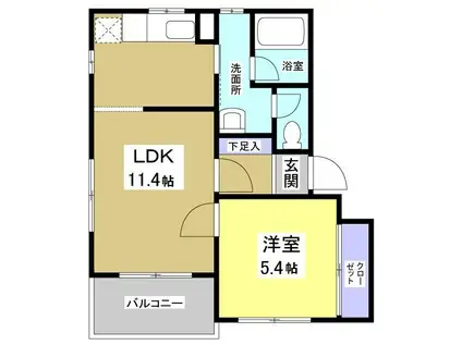 カサボニータ(1LDK/2階)の間取り写真