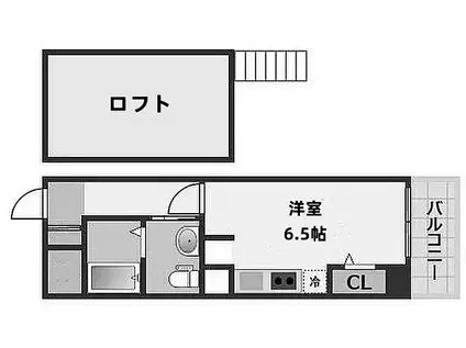 ラ・プレミア桜川(ワンルーム/6階)の間取り写真