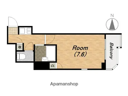 グリーンヒルズV番館(1K/6階)の間取り写真