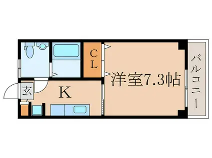 グレイスガーデンII(1K/2階)の間取り写真