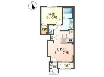 スターテラスII東川口(1LDK/1階)の間取り写真