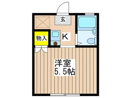 サンアンドパーム池田(1K/1階)の間取り写真