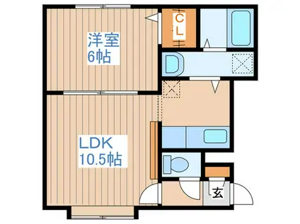 メブラ26(1LDK/3階)の間取り写真