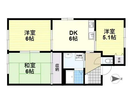 ルミエール曲(3DK/2階)の間取り写真