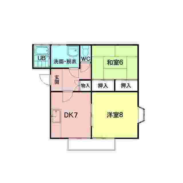 エスポワール(2DK/2階)の間取り写真