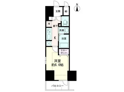 ライジングプレイス亀戸(1K/9階)の間取り写真