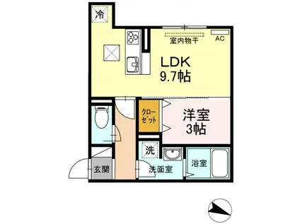 ザ・レジデンスBONJONO ウエスト(1LDK/1階)の間取り写真