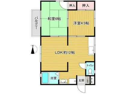 エムハイツA(3DK/2階)の間取り写真