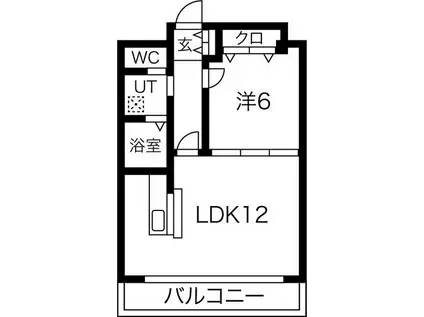 カームHARA(1LDK/3階)の間取り写真