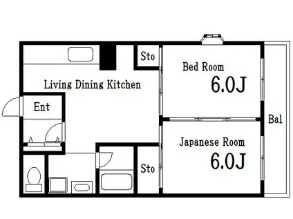 ルミエール(2DK/3階)の間取り写真