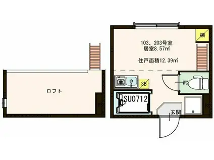 サヴォイ赤羽(ワンルーム/2階)の間取り写真