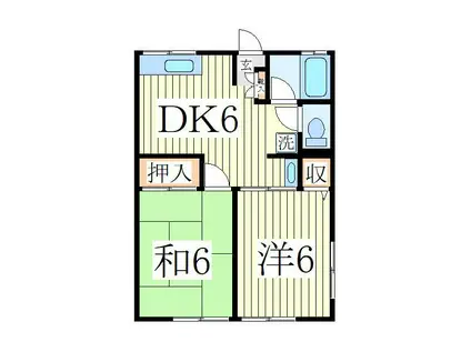 シティハイムコスモ(2DK/2階)の間取り写真