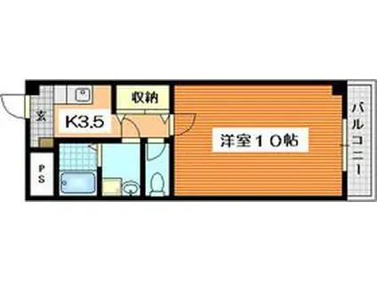 ティニーMATSUYAMA(1K/7階)の間取り写真