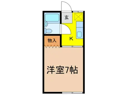 コーポCA N棟(1K/1階)の間取り写真
