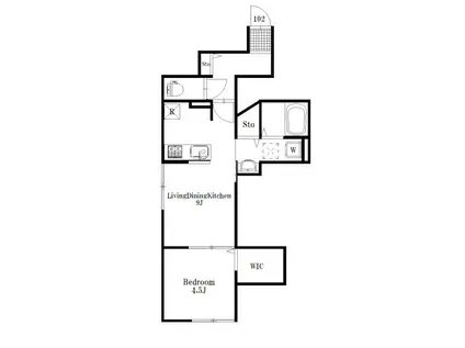 ウィステリアアイ(1LDK/1階)の間取り写真