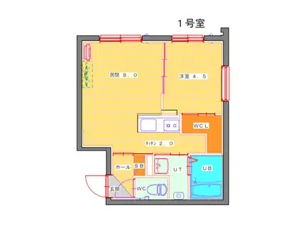 GRAND PLACE HASSAMU(1LDK/3階)の間取り写真