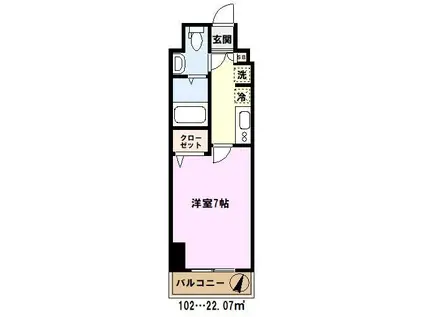 アルファコート西川口26(1K/1階)の間取り写真
