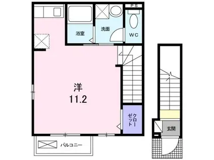 シャンテブリーズII(ワンルーム/2階)の間取り写真