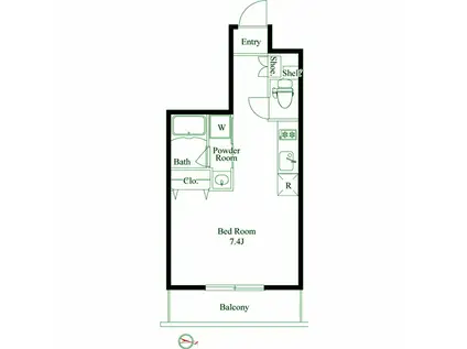 プライマル品川西大井(ワンルーム/3階)の間取り写真