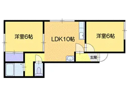 メゾンドミキ(2LDK/2階)の間取り写真