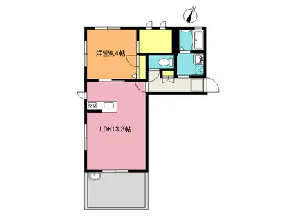 ラパン・ミニョン(1LDK/1階)の間取り写真