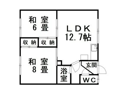 小林マンション(2LDK/2階)の間取り写真