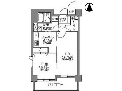 パレスフォーツカモト2(1LDK/1階)の間取り写真