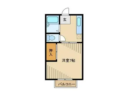 幸栄ハイツ(1K/2階)の間取り写真