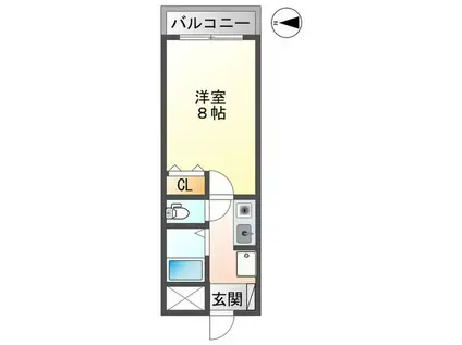 塚口タイニープラザII(1K/4階)の間取り写真