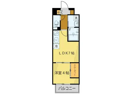 シェルグランデ六丁目(1LDK/1階)の間取り写真