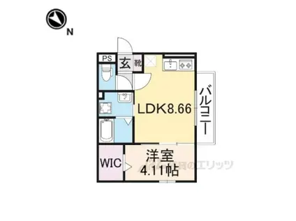 エスパス・ド・ゼン草津町(1LDK/3階)の間取り写真