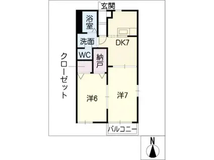 エトワール富士(2DK/2階)の間取り写真