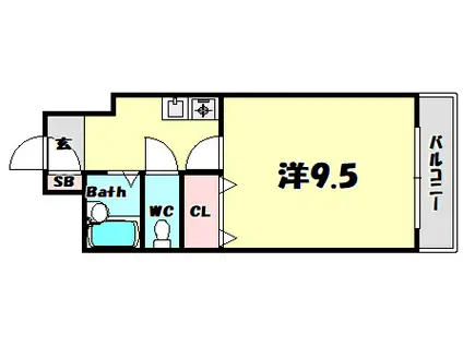 サンハイツ雅(1K/2階)の間取り写真