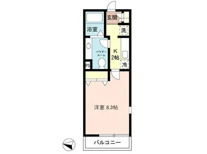 エトワール常盤A(1K/3階)の間取り写真