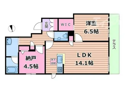 スカイ ウィング(1SLDK/3階)の間取り写真