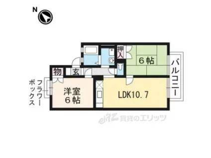 アイビハイツC棟(2LDK/1階)の間取り写真