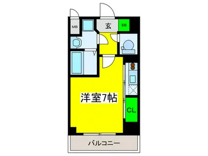 S-RESIDENCE NAMBA VIALE(ワンルーム/2階)の間取り写真
