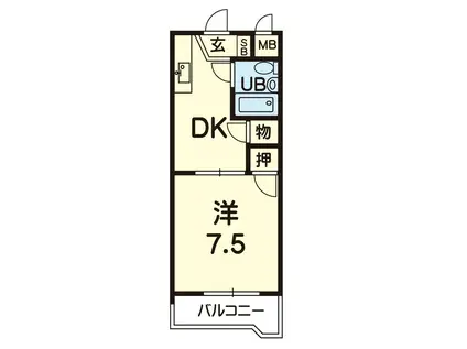 シャルム熊本NO.1(1DK/1階)の間取り写真