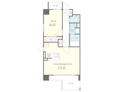 スカイホープ(1LDK/3階)の間取り写真